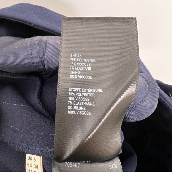 WHISTLES Navy Blue Slim Fit Side Stripe Pants - Picture 6 of 6